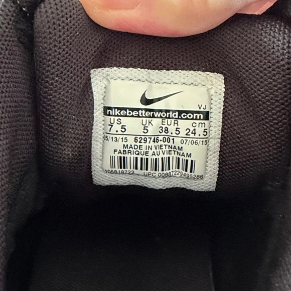 Nike Force Dunk Sky High Hidden Wedge Sneaker Shoe Black Size 7.5 - Picture 8 of 9